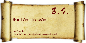 Burián István névjegykártya