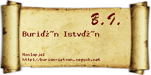 Burián István névjegykártya